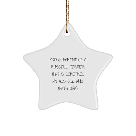 Funny Russell Terrier Dog Gifts for Men - Russell Terrier Dog Star Ornament Gifts from Men - Russell Terrier Dog Lover Christmas Unique Decorations - Image 1