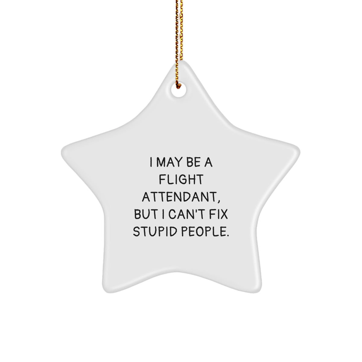 Funny Flight Attendant Gifts from Friends - Flight Attendant Star Ornament, Cute Christmas Unique Gifts for Flight Attendant Women, Men, Coworkers - Image 1