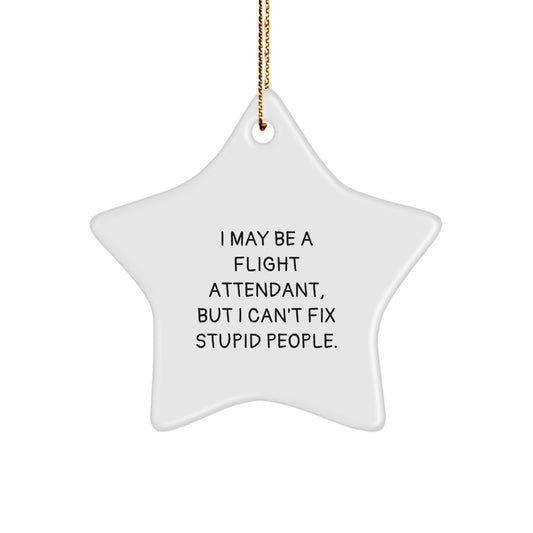 Funny Flight Attendant Gifts from Friends - Flight Attendant Star Ornament, Cute Christmas Unique Gifts for Flight Attendant Women, Men, Coworkers - Image 1