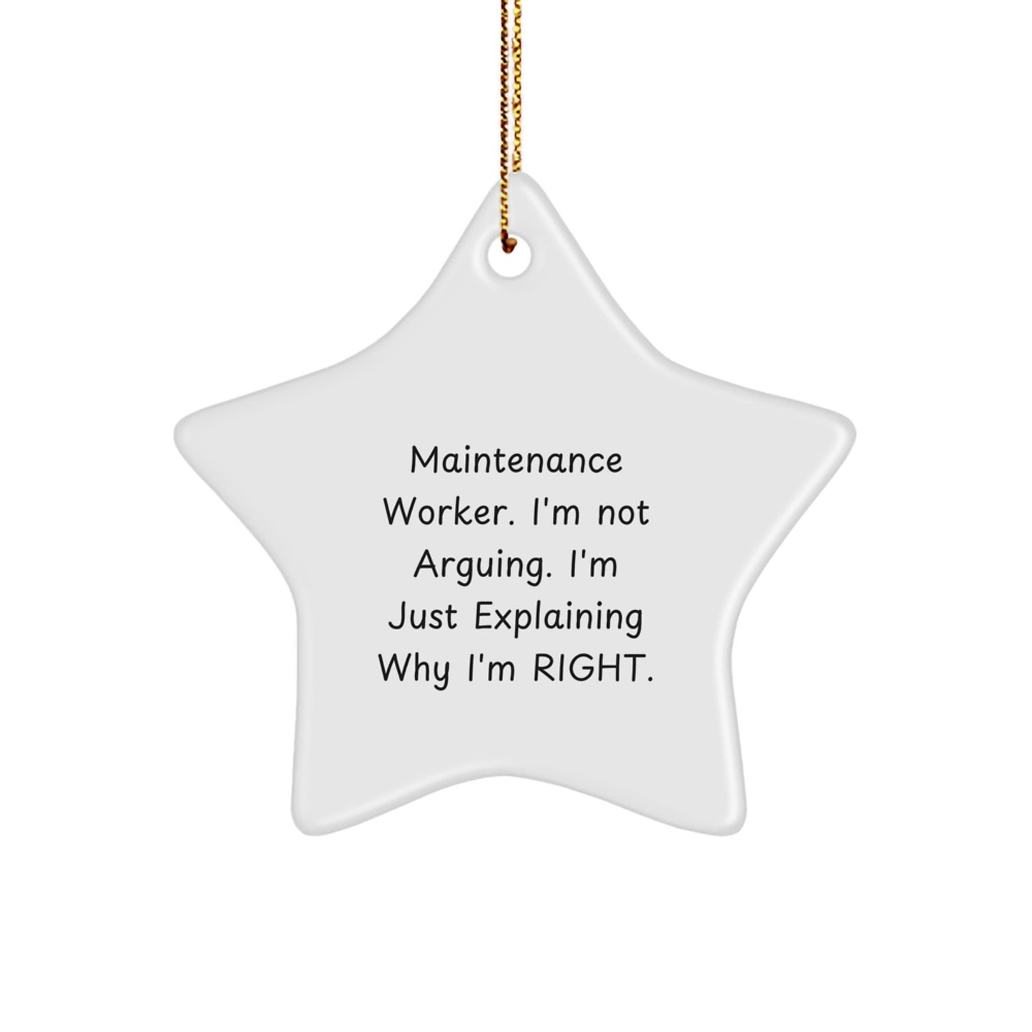 Funny Maintenance Worker Gifts from Men - Star Ornament for Christmas Unique Gifts - Image 1