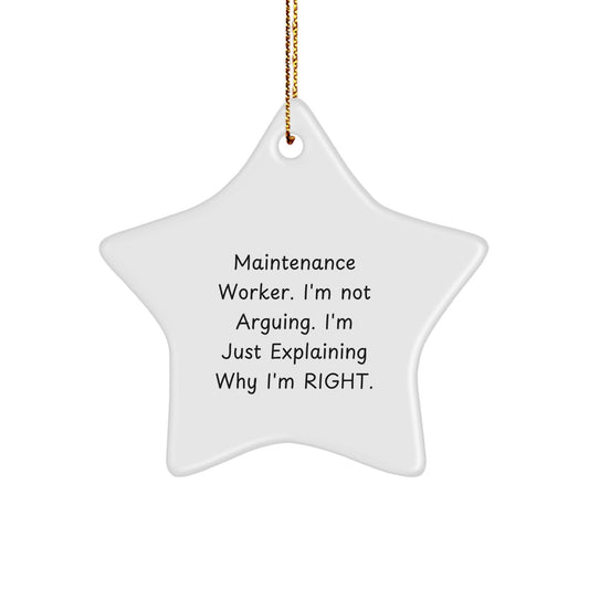 Funny Maintenance Worker Gifts from Men - Star Ornament for Christmas Unique Gifts - Image 1