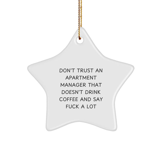 Funny Gifts from Men to Apartment Managers - Star Ornament, Christmas Unique Gifts for Apartment Managers - 'Don't Trust...' - Image 1
