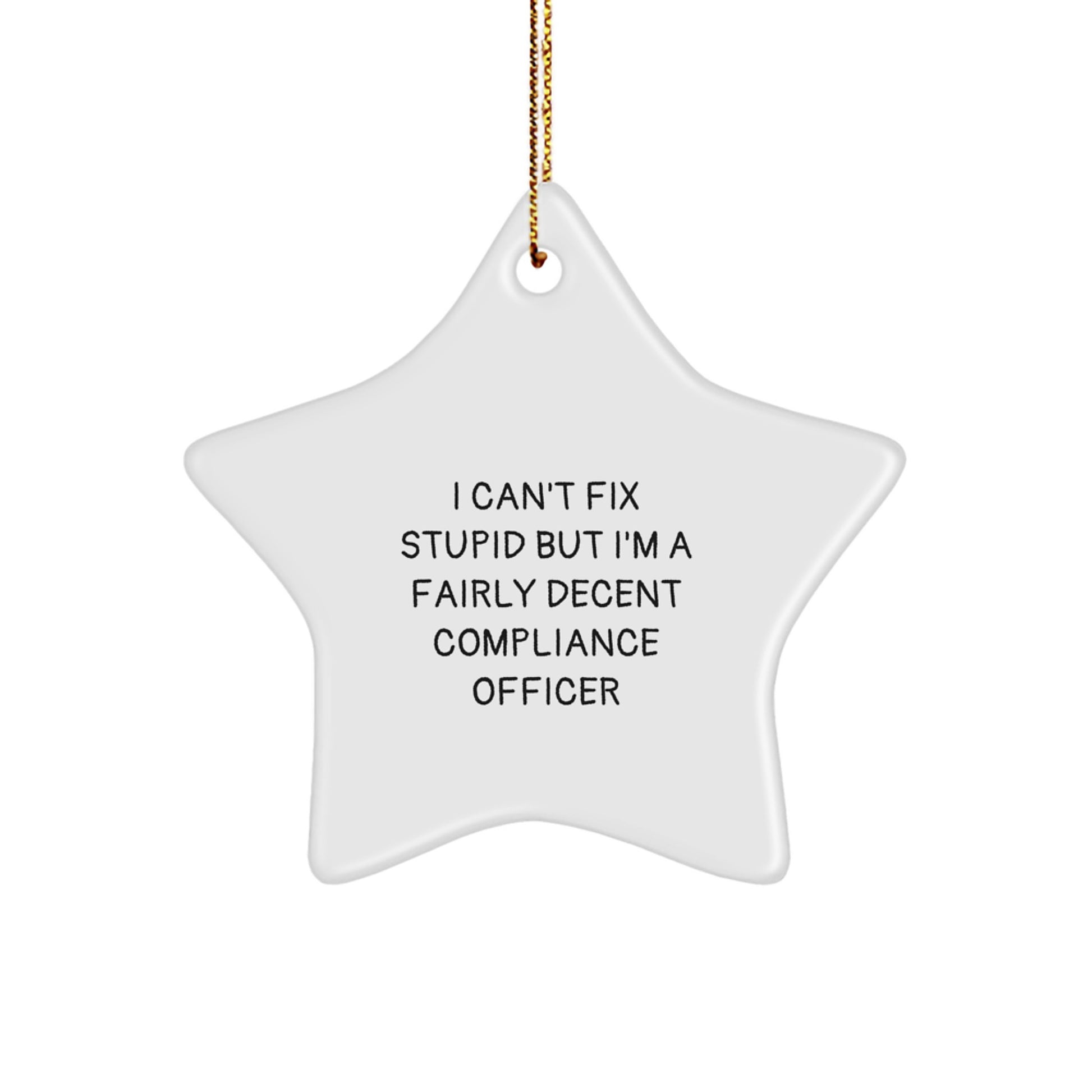 Funny Compliance Officer Gifts from Friends, Star Ornament Unique Christmas Decorations, I'm Decent Gifts for Compliance Officer, Funny Star Ornament - Image 1
