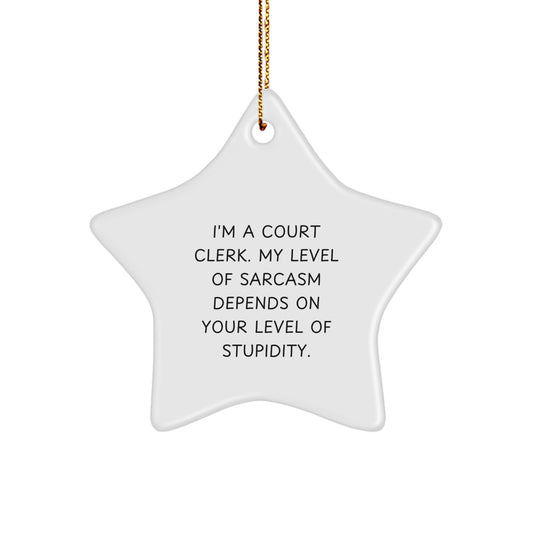 Funny Court Clerk Star Ornament Gifts from Friends for Court Clerks Christmas Unique Gifts - Image 1