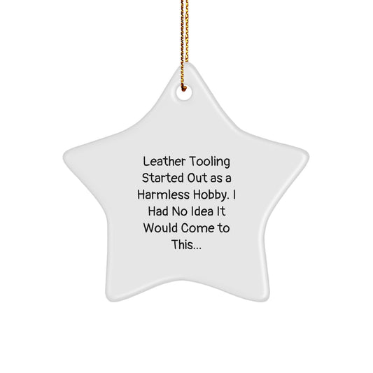 Funny Leather Tooling Gifts for Men from Coworkers - Unique Star Ornament Decorations for Christmas - Image 1