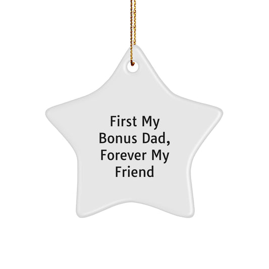 Funny Bonus Dad Gifts from Family - Star Ornament for Him on Christmas - Image 1