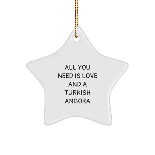 Turkish Angora Cat Lover Gifts from Friends and Family, Christmas Unique Decoration with Inspirational Quote, Star Ornament for Women and Men - Image 1