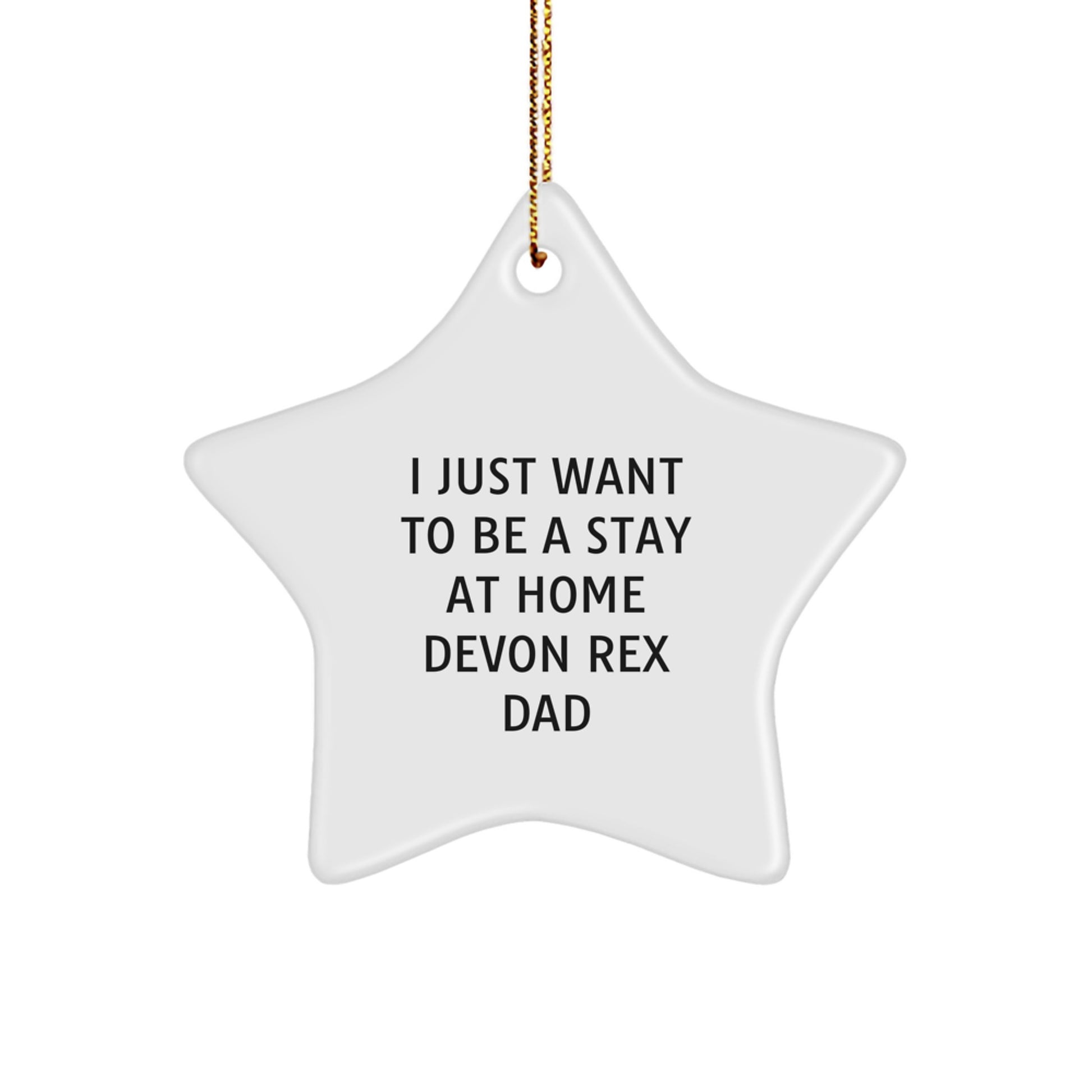 Funny Devon Rex Cat Gifts Christmas Star Ornament for Stay at Home Dad from Men - Image 1