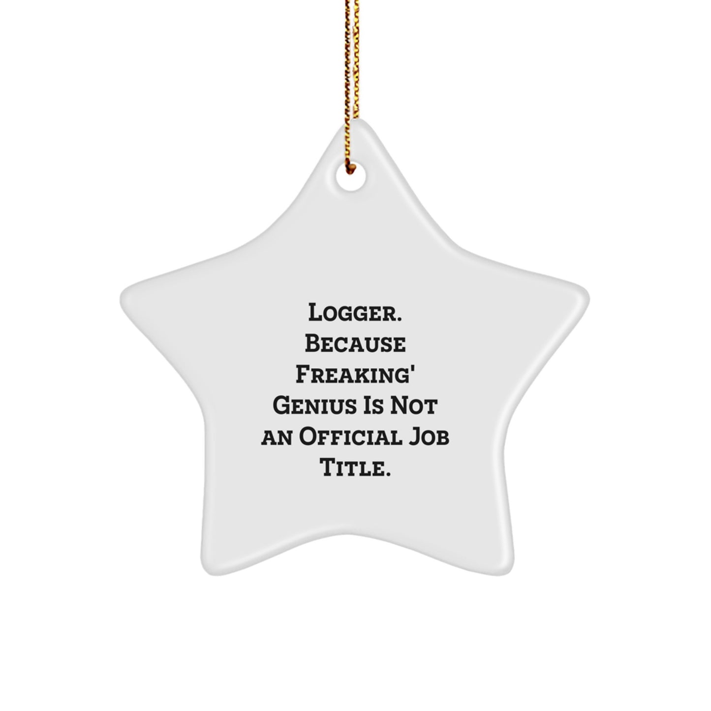 Funny Logger Gifts, Logger Star Ornament with Inspirational Quote, Christmas Decorations for Office or Home Gifts from Men to Friends - Image 1