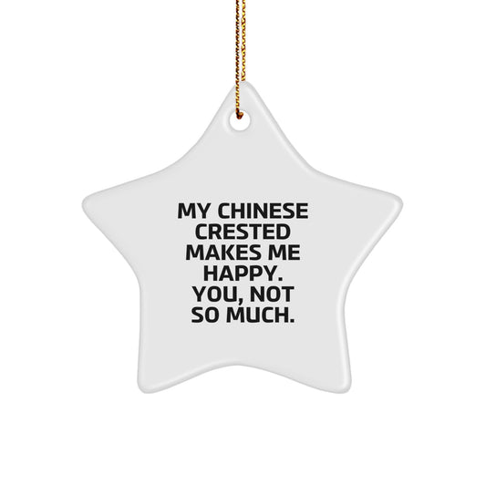 Chinese Crested Dog Lovers' Funny Star Ornament Gifts from Friends for Happy Christmas - Image 1