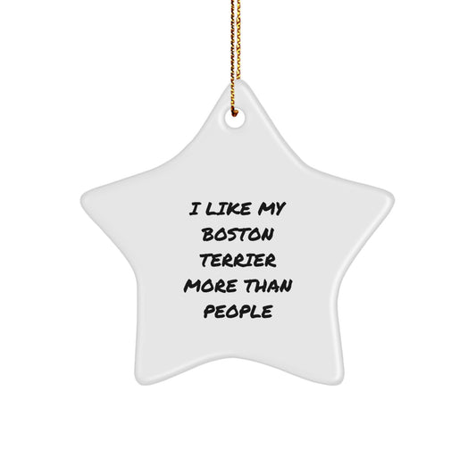 Boston Terrier Dog Lover Gifts from Friends - Funny Star Ornament for Christmas Unique Gifts for Men Women Family - Image 1