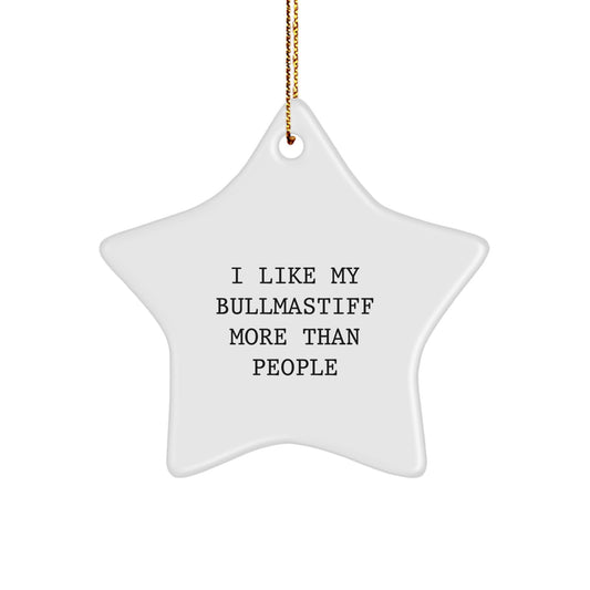 Funny Bullmastiff Dog Gifts, Star Ornament for Bullmastiff Dog Lovers, Christmas Unique Gifts from Friends - Image 1