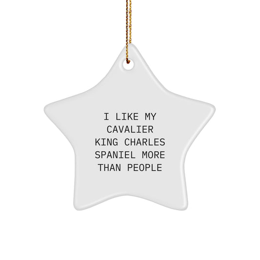 Funny Cavalier King Charles Spaniel Dog Christmas Star Ornament Gifts from Men to Family - Image 1