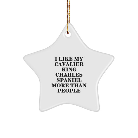 Cavalier King Charles Spaniel Dog Christmas Ornaments Star Shaped Funny Quote Gifts from Family for Friends Dog Lovers - Image 1