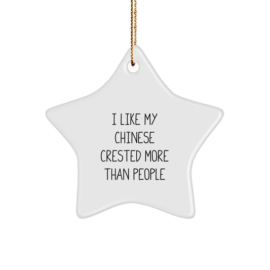 Funny Chinese Crested Dog Star Ornament Gifts from Friends for Christmas Unique - Image 1