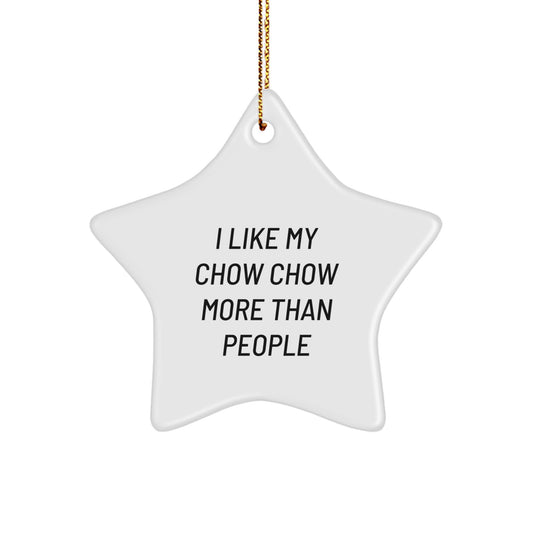 Chow Chow Dog Star Ornament Funny Gift for Friends and Family, Christmas Unique Ornaments for Chow Chow Lovers - Image 1
