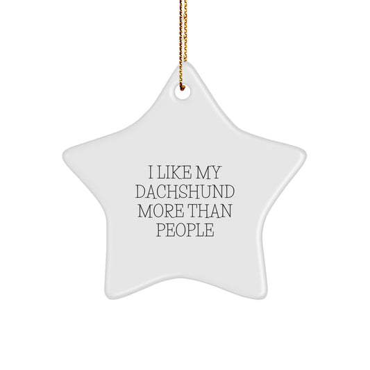 Funny Dachshund Dog Star Ornament Gifts from Men to Friends and Family for Christmas - Image 1