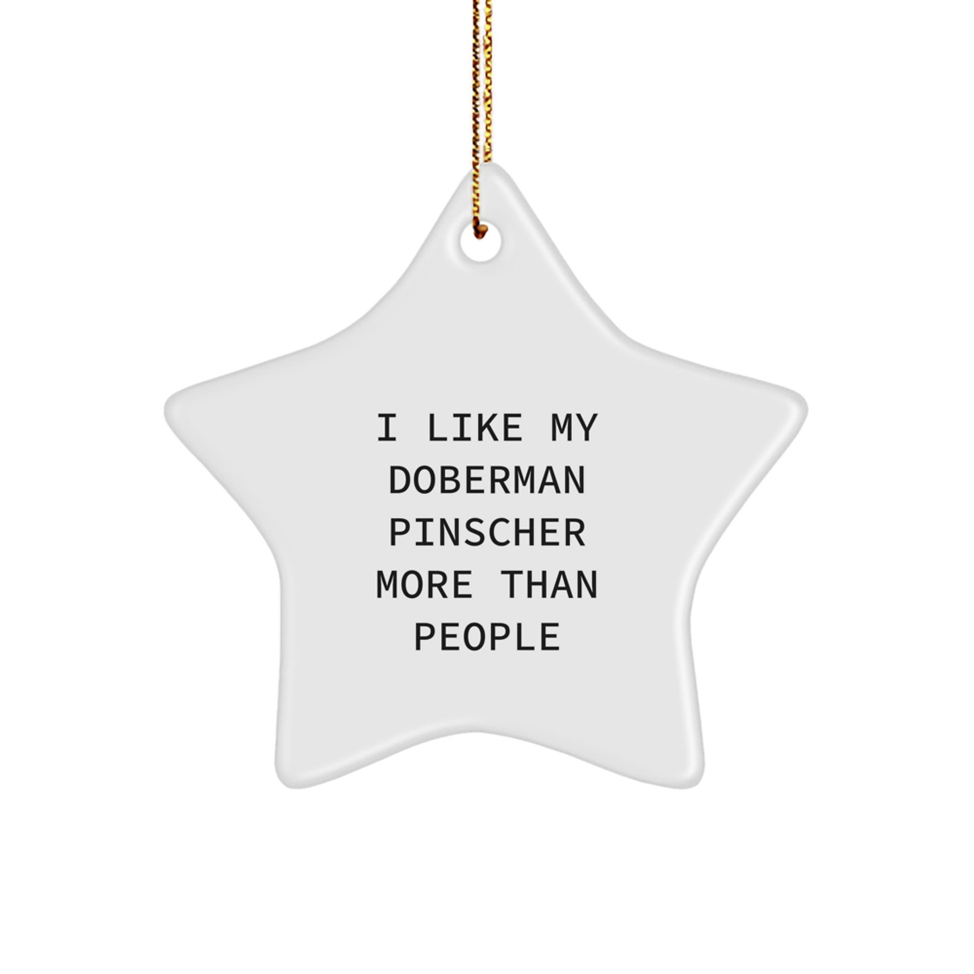 Funny Doberman Pinscher Dog Gifts, I Like My Doberman Pinscher More Than People, Star Ornament for Christmas, Gifts from Family to Doberman Pinscher Dog Lovers - Image 1