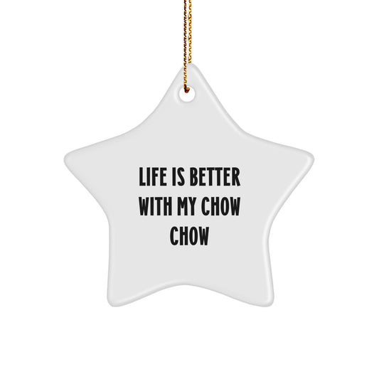 Funny Chow Chow Dog Lover Gifts from Friends for Christmas Unique Star Ornament - Image 1