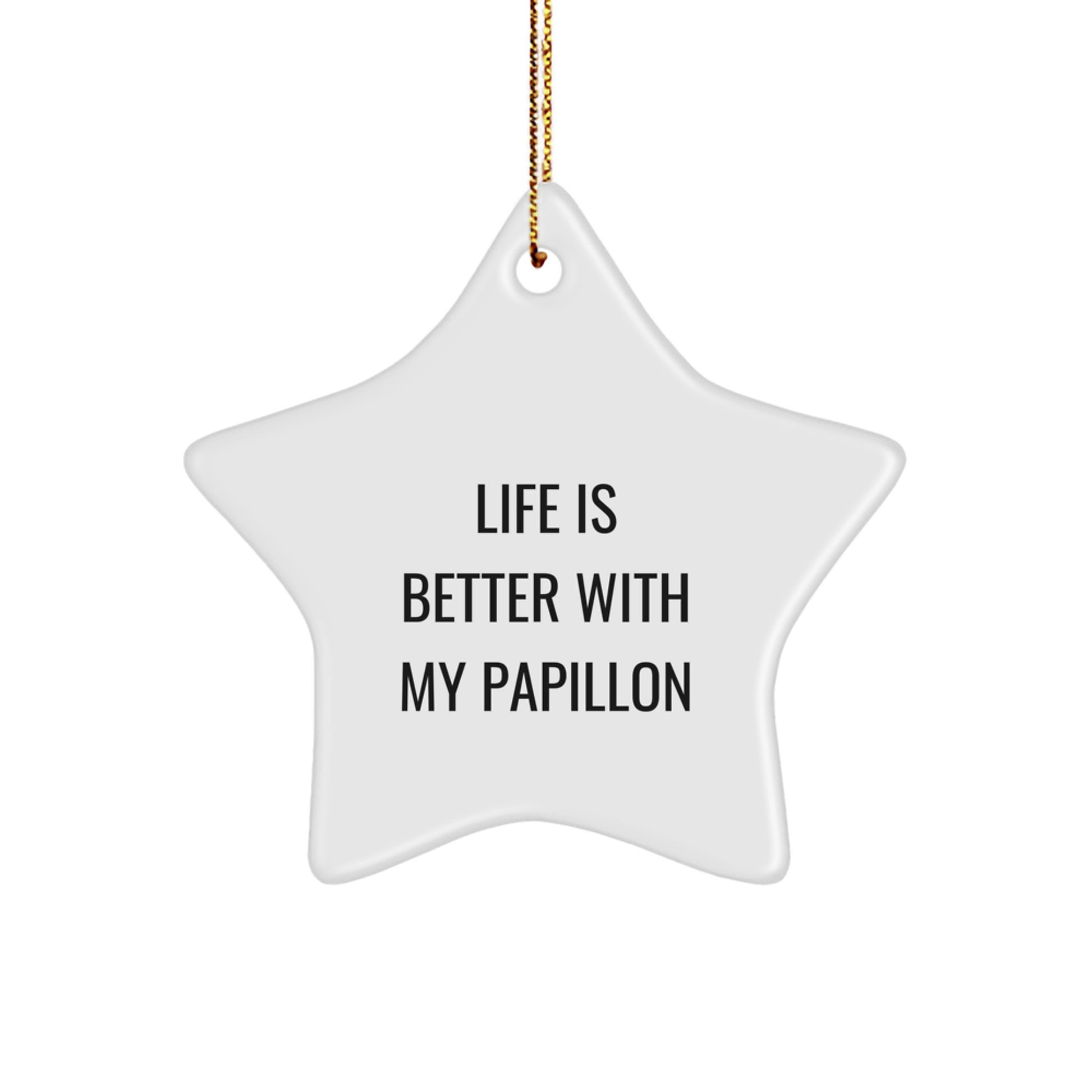 Papillon Dog Lover Christmas Unique Gift - Funny Star Ornament for Men Women Friends Family - Gifts from Men Women for Papillon Dog Owners - Image 1