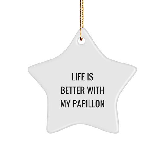 Papillon Dog Lover Christmas Unique Gift - Funny Star Ornament for Men Women Friends Family - Gifts from Men Women for Papillon Dog Owners - Image 1