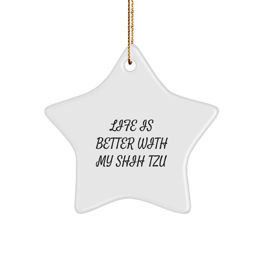 Funny Shih Tzu Dog Star Ornament Gifts from Men to Shih Tzu Dog Lovers, Christmas Unique Gifts for Shih Tzu Dog Enthusiasts - Image 1