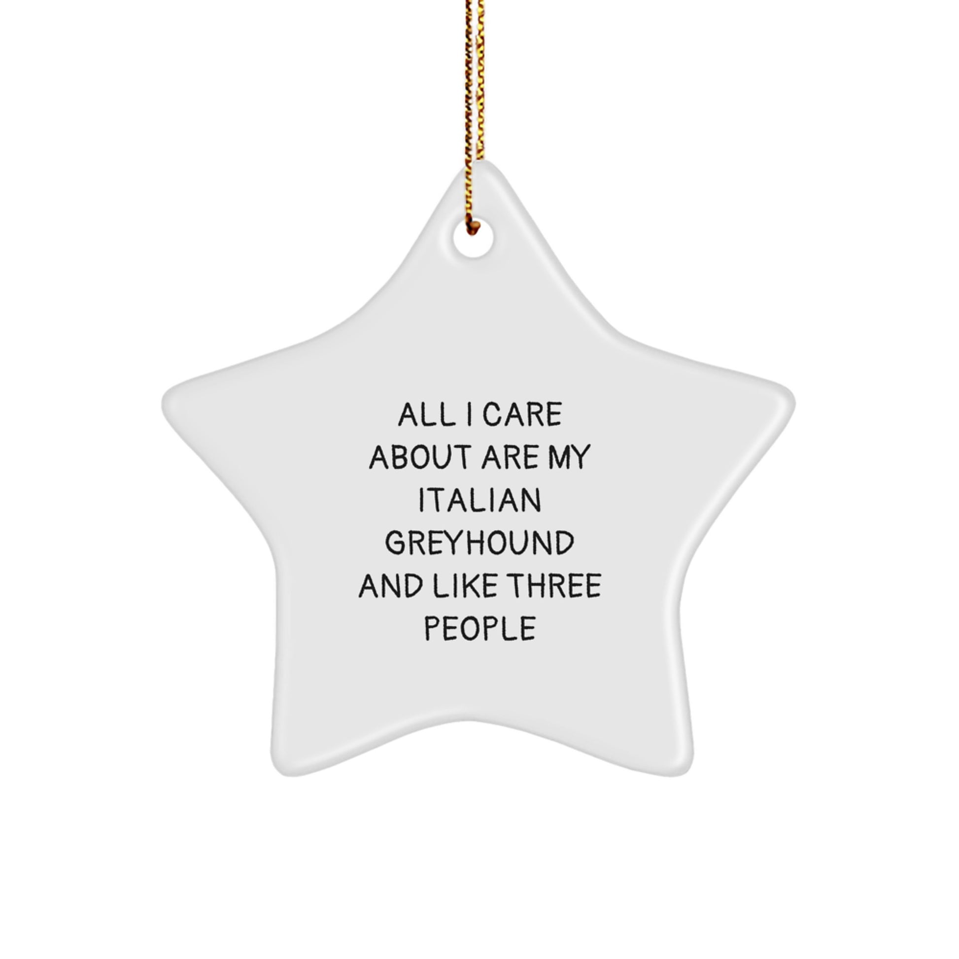 Italian Greyhound Dog Lovers Star Ornament, Funny Quote Gifts for Men, Unique Christmas Unique Gifts from Friends, Beautiful White Star Shaped Decorations for Home - Image 1