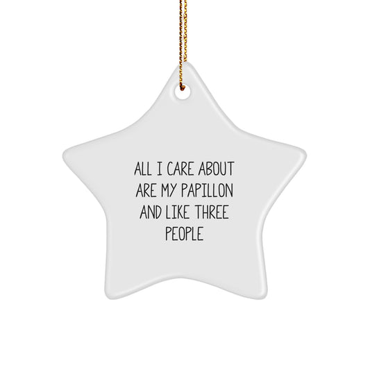 Papillon Dog Lover's Funny Christmas Star Ornament Gifts from Friends and Family - Image 1
