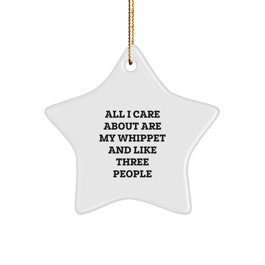 Funny Whippet Dog Lover Gifts from Family, Unique Star Ornament for Home Decor, Christmas Memorable Presents for Whippet Dog Owners - Image 1