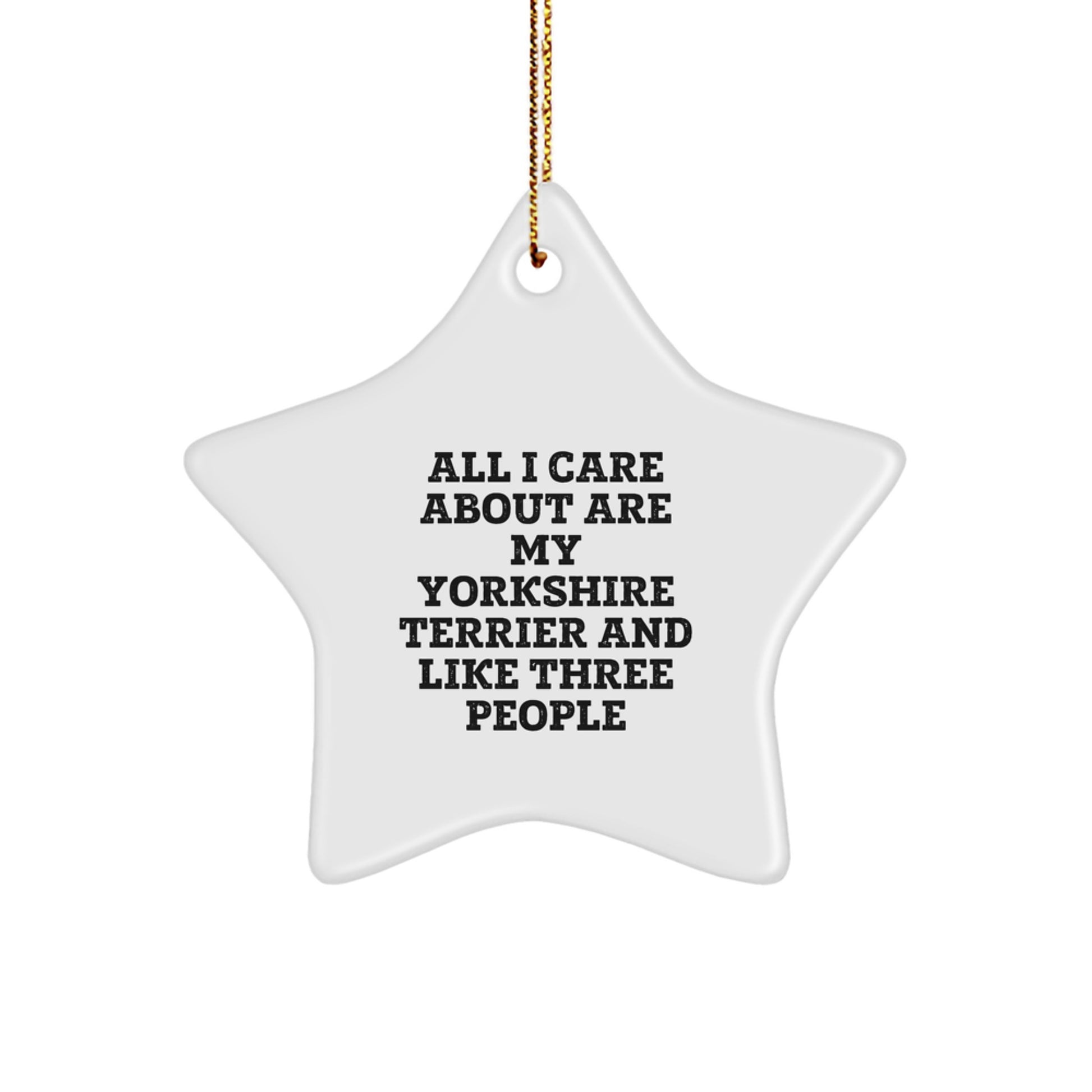 Funny Yorkshire Terrier Dog Gifts from Friends - Yorkshire Terrier Star Ornament with Cute Quote, Perfect Christmas Unique Gifts for Women Who Love Yorkshire Terriers - Image 1
