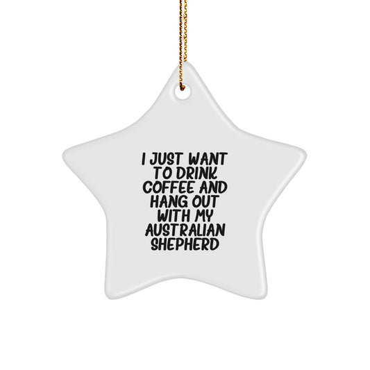 Funny Australian Shepherd Dog Gifts from Friends for Australian Shepherd Dog Lover Christmas Unique Star Ornament Decorations - Image 1