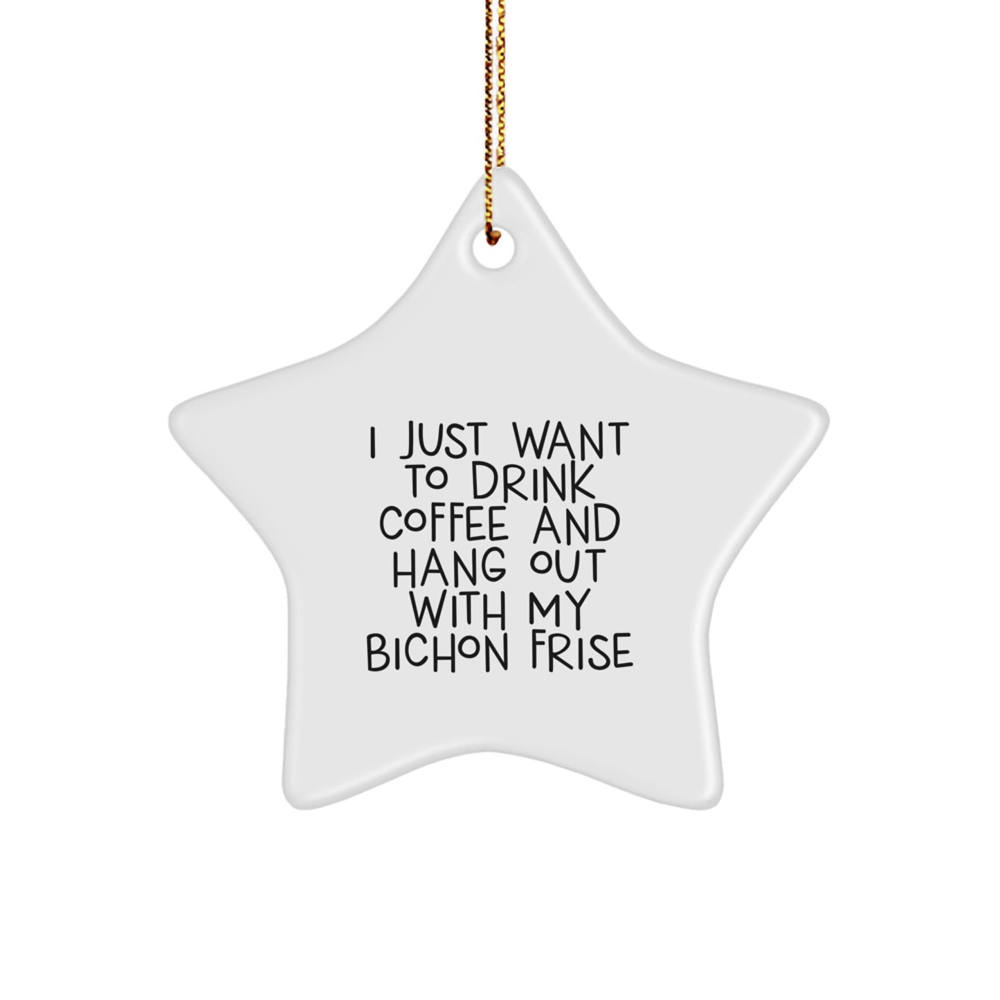 Funny Bichon Frise Dog Star Ornament Gifts from Men to Friends for Christmas - Image 1