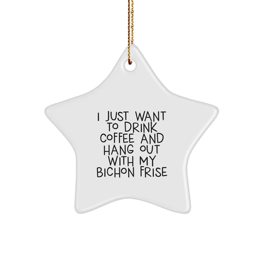 Funny Bichon Frise Dog Star Ornament Gifts from Men to Friends for Christmas - Image 1