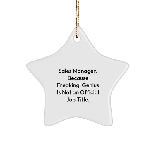 Funny Sales Manager Gifts, Christmas Unique Star Ornament, Presents from Friends to Family, Sales Manager Appreciation - Image 1