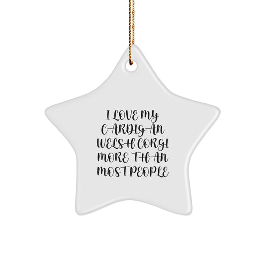 Funny Cardigan Welsh Corgi Dog Christmas Star Ornament Gifts from Friends and Family - I Love My Cardigan Welsh Corgi - Image 1