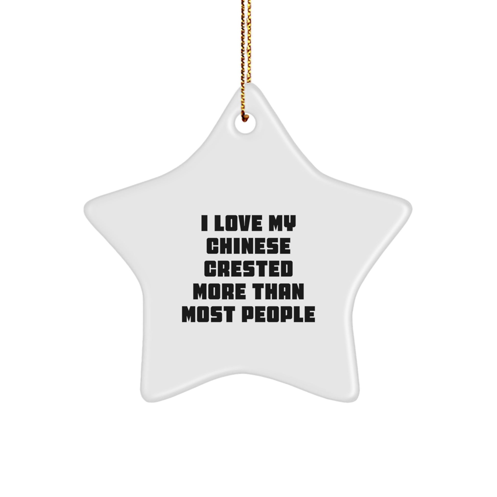 Funny Chinese Crested Dog Star Ornament Gifts from Friends for Christmas Decoration - Image 1