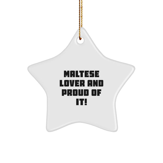Maltese Dog Lovers' Star Ornament, Gifts from Family, Friends, or Coworkers for Christmas - Image 1
