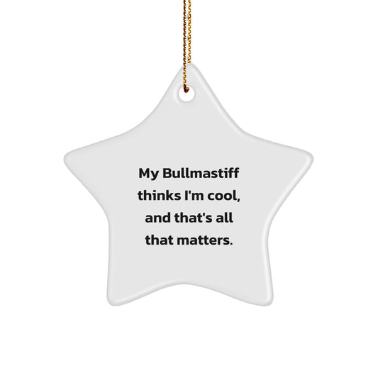 Funny Bullmastiff Dog Gifts from Mom, Unique Star Ornament for Bullmastiff Dog Lover, Christmas Unique Gifts for Women - Image 1