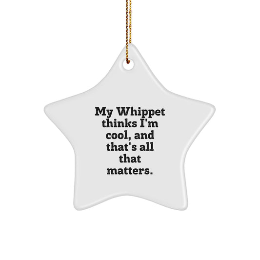 Funny Whippet Dog Christmas Star Ornament Gifts from Friends for Whippet Lovers - Image 1