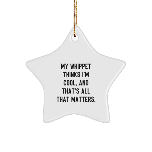 Funny Whippet Dog Christmas Unique Gift, Star Ornament, Gifts for Whippet Dog Owners, Cool Presents from Friends, Family, or Men, Whippet Dog Lover Star Decoration - Image 1