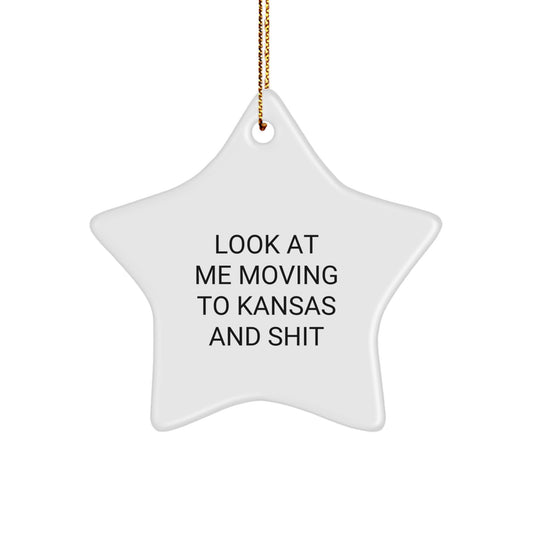 Kansas Star Ornament Funny Quote Funny Gifts from Men to Women in Kansas for Christmas Unique Decorations - Image 1