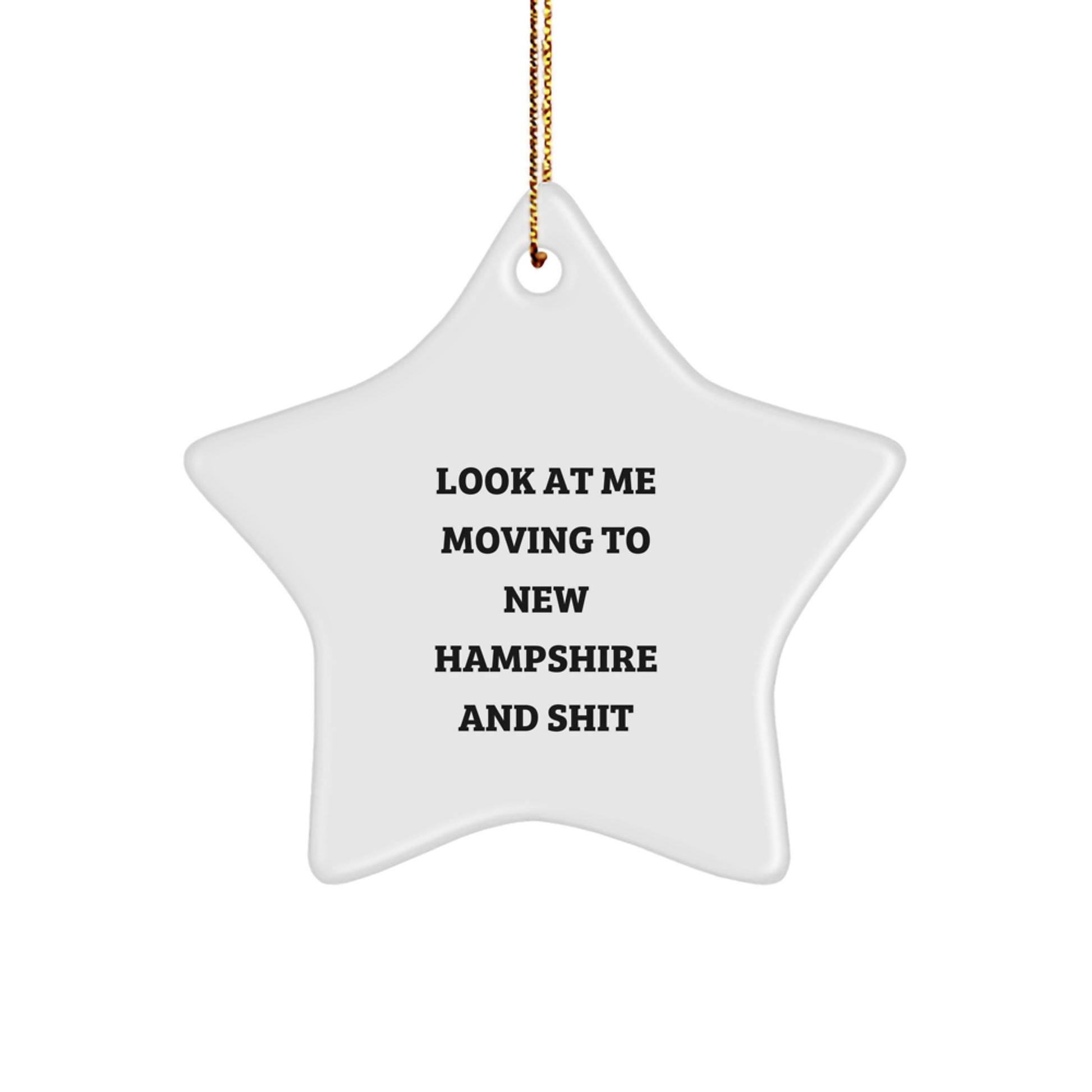 New Hampshire Funny Star Ornament Gifts from Loved Ones for Friends and Family, Christmas Unique Decorations for NH Enthusiasts - Image 1