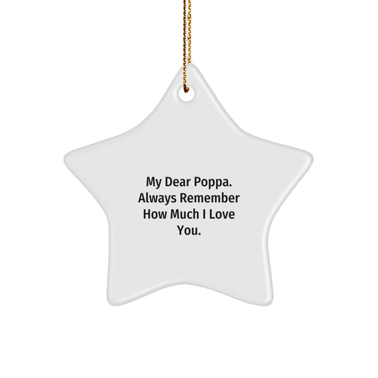 Funny Poppa Star Ornament Gifts from Men, Women, Friends to Poppa, Christmas Unique Gifts for Dad - Image 1