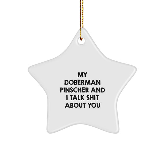 Funny Doberman Pinscher Dog Star Ornament Gifts from Friends for Christmas Unique Presents - Image 1