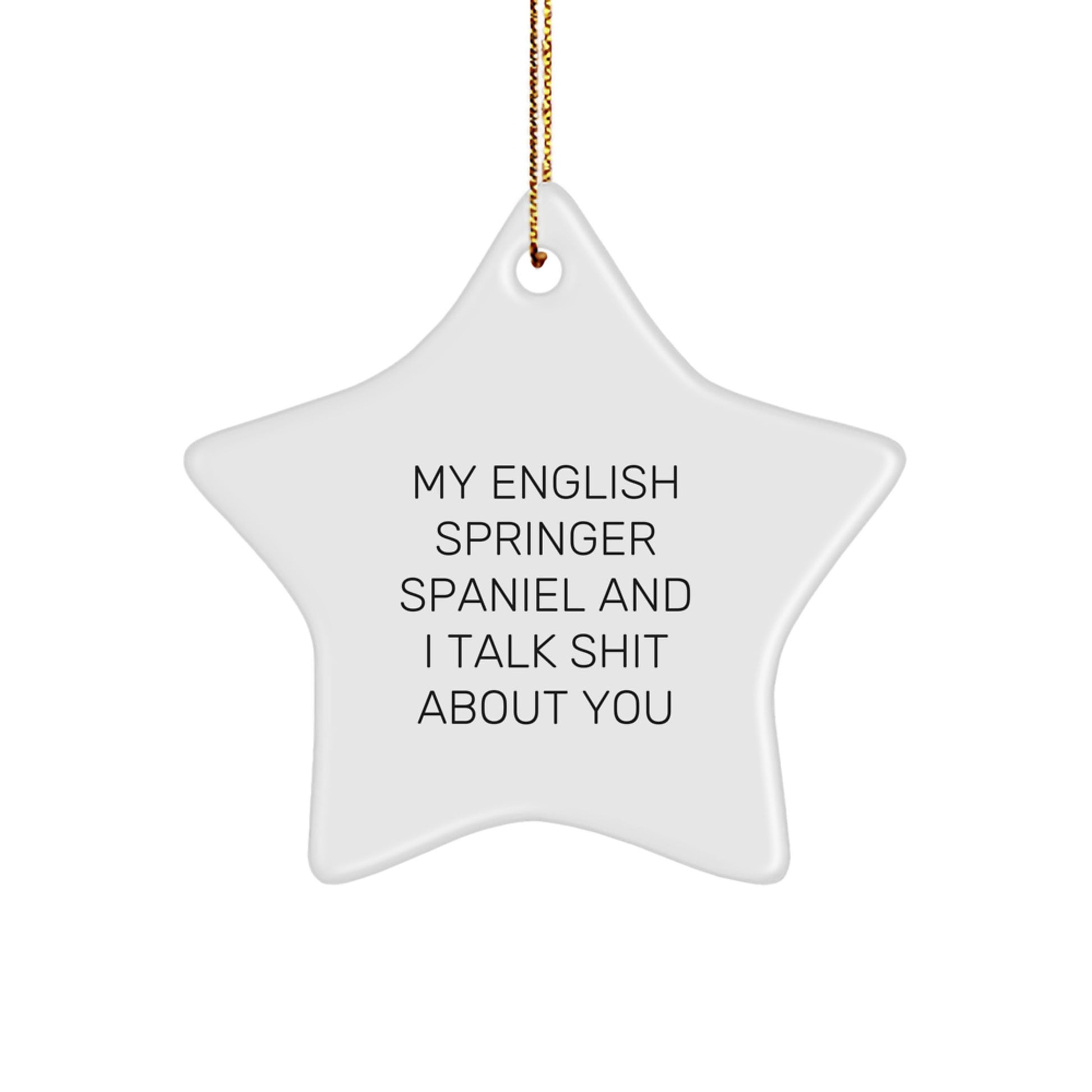 Funny English Springer Spaniel Dog Star Ornament Gifts for Men, Women, Friends, or Family, Christmas Unique Decorations from Loved Ones - Image 1