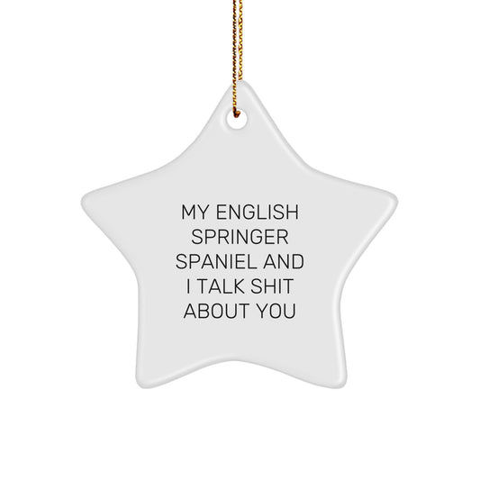 Funny English Springer Spaniel Dog Star Ornament Gifts for Men, Women, Friends, or Family, Christmas Unique Decorations from Loved Ones - Image 1
