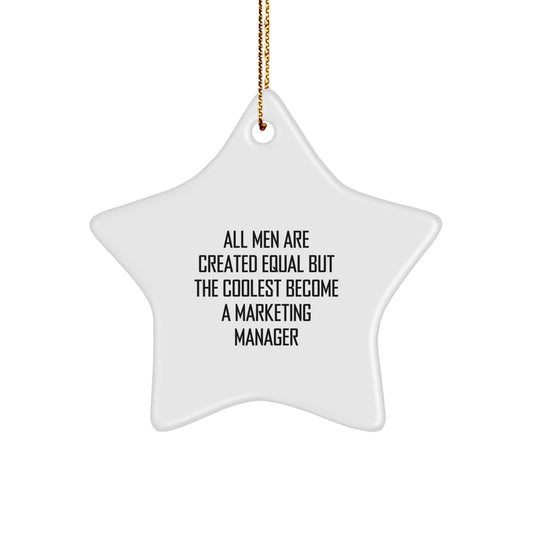 Marketing Manager Star Ornament, Funny Quote Gifts from Men to Marketing Manager, Christmas Unique Gifts for Marketing Manager - Image 1