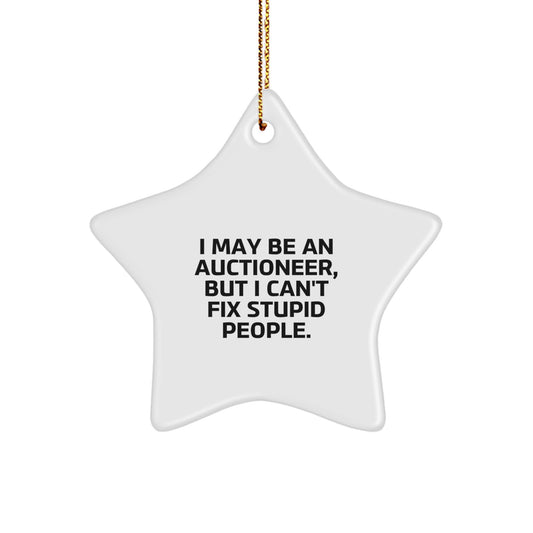 Funny Auctioneer Star Ornament Gifts from Men for Auctioneer Friends at Christmas - Image 1