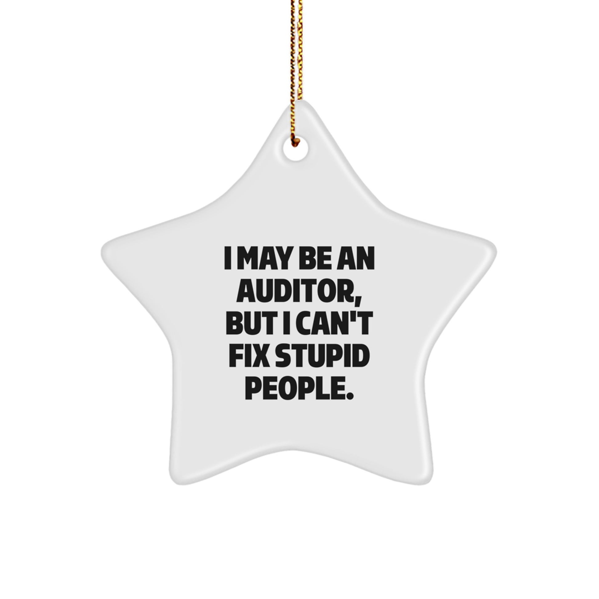 Funny Auditor Gifts for Men - I May Be An Auditor, But I Can't Fix Stupid People. Star Ornament, Christmas Unique Gifts from Coworkers - Image 1
