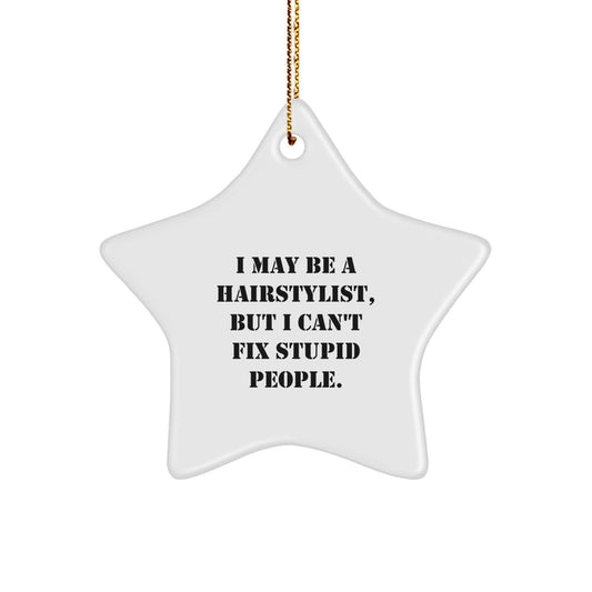 Funny Hairstylist Star Ornament Gifts from Friends to Hairstylist for Christmas Unique - Image 1